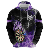 Personalized Purple Lightning Darts Board Hoodie with Owl Graphic - Wonder Print Shop