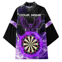 Personalized Purple Lightning Darts Board Kimono with Owl Graphic - Wonder Print Shop