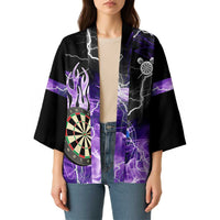 Personalized Purple Lightning Darts Board Kimono with Owl Graphic - Wonder Print Shop