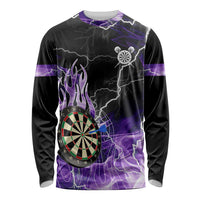 Personalized Purple Lightning Darts Board Long Sleeve Shirt with Owl Graphic - Wonder Print Shop
