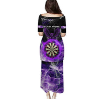 Personalized Purple Lightning Darts Board Puletasi with Owl Graphic - Wonder Print Shop