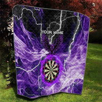Personalized Purple Lightning Darts Board Quilt with Owl Graphic - Wonder Print Shop