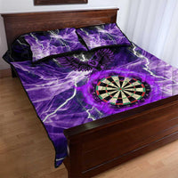 Personalized Purple Lightning Darts Board Quilt Bed Set with Owl Graphic - Wonder Print Shop