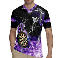 Personalized Purple Lightning Darts Board Rugby Jersey with Owl Graphic - Wonder Print Shop