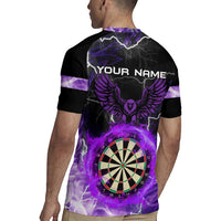 Personalized Purple Lightning Darts Board Rugby Jersey with Owl Graphic - Wonder Print Shop