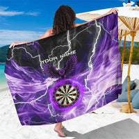 Personalized Purple Lightning Darts Board Sarong with Owl Graphic - Wonder Print Shop
