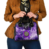 Personalized Purple Lightning Darts Board Shoulder Handbag with Owl Graphic - Wonder Print Shop