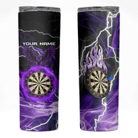 Personalized Purple Lightning Darts Board Skinny Tumbler with Owl Graphic - Wonder Print Shop
