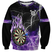 Personalized Purple Lightning Darts Board Sweatshirt with Owl Graphic - Wonder Print Shop