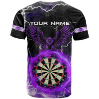 Personalized Purple Lightning Darts Board T Shirt with Owl Graphic - Wonder Print Shop