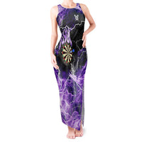 Personalized Purple Lightning Darts Board Tank Maxi Dress with Owl Graphic - Wonder Print Shop