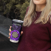 Personalized Purple Lightning Darts Board Tumbler Cup with Owl Graphic - Wonder Print Shop