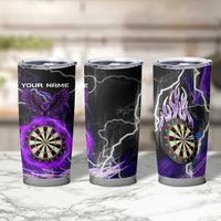 Personalized Purple Lightning Darts Board Tumbler Cup with Owl Graphic - Wonder Print Shop