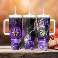 Personalized Purple Lightning Darts Board Tumbler With Handle with Owl Graphic - Wonder Print Shop