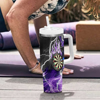 Personalized Purple Lightning Darts Board Tumbler With Handle with Owl Graphic - Wonder Print Shop