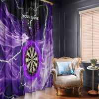 Personalized Purple Lightning Darts Board Window Curtain with Owl Graphic - Wonder Print Shop