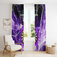 Personalized Purple Lightning Darts Board Window Curtain with Owl Graphic - Wonder Print Shop