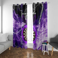 Personalized Purple Lightning Darts Board Window Curtain with Owl Graphic - Wonder Print Shop
