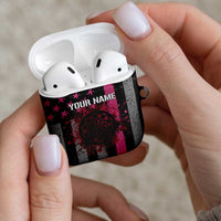 Personalized Pink Ribbon and American Flag Darts AirPods Case - Wonder Print Shop