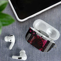Personalized Pink Ribbon and American Flag Darts AirPods Case - Wonder Print Shop