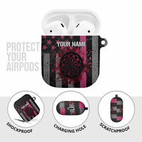 Personalized Pink Ribbon and American Flag Darts AirPods Case - Wonder Print Shop