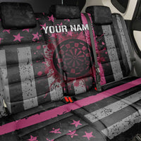 Personalized Pink Ribbon and American Flag Darts Back Car Seat Cover - Wonder Print Shop
