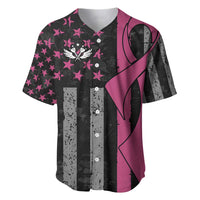 Personalized Pink Ribbon and American Flag Darts Baseball Jersey - Wonder Print Shop