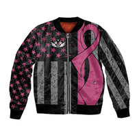 Personalized Pink Ribbon and American Flag Darts Bomber Jacket - Wonder Print Shop