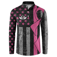 Personalized Pink Ribbon and American Flag Darts Button Sweatshirt - Wonder Print Shop