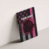 Personalized Pink Ribbon and American Flag Darts Canvas Wall Art - Wonder Print Shop