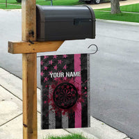 Personalized Pink Ribbon and American Flag Darts Garden Flag - Wonder Print Shop