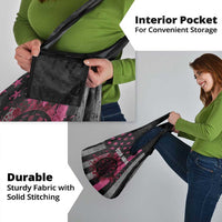 Personalized Pink Ribbon and American Flag Darts Grocery Bag - Wonder Print Shop