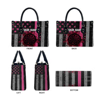 Personalized Pink Ribbon and American Flag Darts Leather Bag - Wonder Print Shop