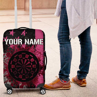 Personalized Pink Ribbon and American Flag Darts Luggage Cover - Wonder Print Shop