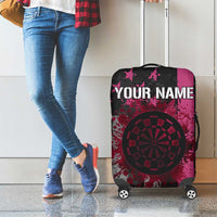 Personalized Pink Ribbon and American Flag Darts Luggage Cover - Wonder Print Shop