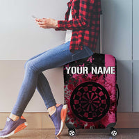 Personalized Pink Ribbon and American Flag Darts Luggage Cover - Wonder Print Shop