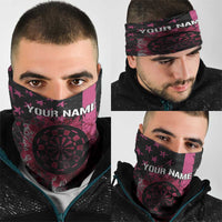 Pink Ribbon and American Flag Darts Neck Gaiter TS04