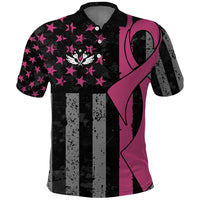 Personalized Pink Ribbon and American Flag Darts Polo Shirt - Wonder Print Shop