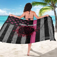 Personalized Pink Ribbon and American Flag Darts Sarong - Wonder Print Shop