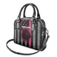 Personalized Pink Ribbon and American Flag Darts Shoulder Handbag - Wonder Print Shop
