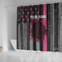 Personalized Pink Ribbon and American Flag Darts Shower Curtain - Wonder Print Shop