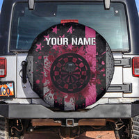 Personalized Pink Ribbon and American Flag Darts Spare Tire Cover - Wonder Print Shop