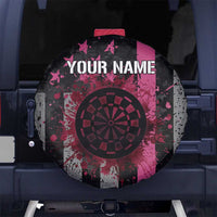 Personalized Pink Ribbon and American Flag Darts Spare Tire Cover - Wonder Print Shop