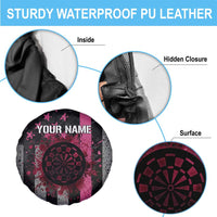 Personalized Pink Ribbon and American Flag Darts Spare Tire Cover - Wonder Print Shop