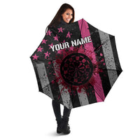 Personalized Pink Ribbon and American Flag Darts Umbrella - Wonder Print Shop