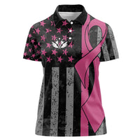 Personalized Pink Ribbon and American Flag Darts Women Polo Shirt - Wonder Print Shop