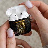 Personalized Skull and Darts Graphic AirPods Case with Neon Design - Wonder Print Shop