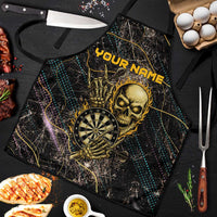Personalized Skull and Darts Graphic Apron with Neon Design - Wonder Print Shop