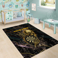 Personalized Skull and Darts Graphic Area Rug with Neon Design - Wonder Print Shop