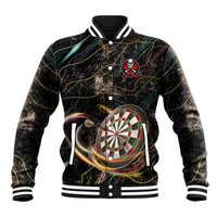 Personalized Skull and Darts Graphic Baseball Jacket with Neon Design - Wonder Print Shop